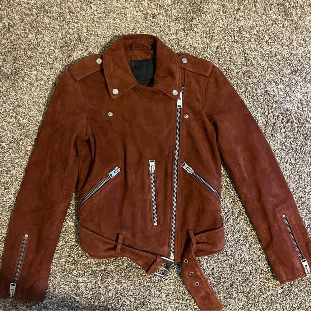 ALLSAINTS Balfern Suede Biker Jacket - Picture 8 of 15